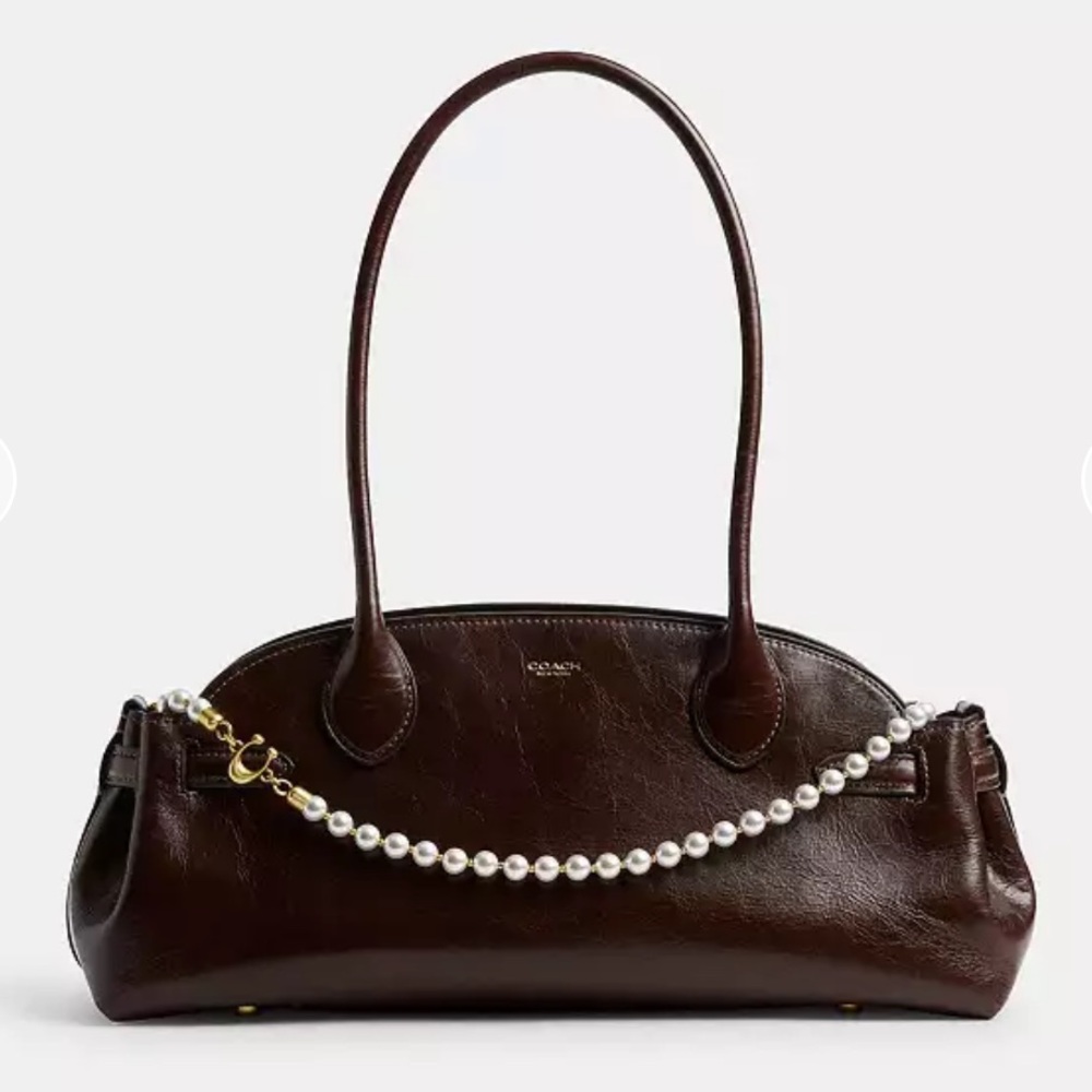 Coach Short Pearl Strap Bag Charm, Pearl / Brass - Picture 15 of 15